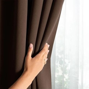 decoDoma Draperie groasă blackout RESTILO maro închis 140 x 245 cm 1 buc