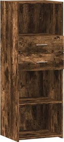 vidaXL Dulap înalt, stejar fumuriu, 45x42,5x124 cm, lemn prelucrat