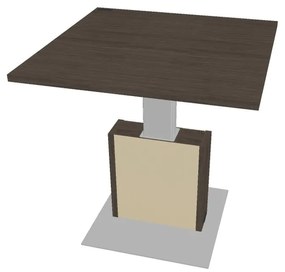Masă de conferință reglabilă Verno+ S 120 x 120 cm, stejar antracit / vanilie