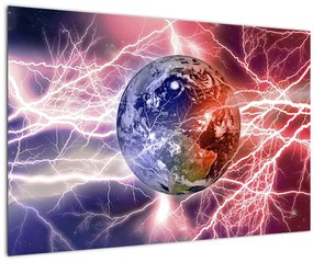 Tablou - Globul pământen în curenți (90x60 cm)