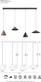 Lustra LED suspendata stil minimalist CONO 4L