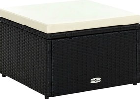 vidaXL Taburet otoman din poliratan, 53 x 53 x 30 cm, negru