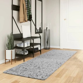vidaXL Covor pufos &quot;PAMPLONA&quot; cu fire înalte, gri modern, 80x250 cm