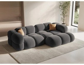 Colțar gri cu tapițerie din catifea (cu colț pe partea dreaptă/cu șezlong) Loretto – Cosmopolitan Design