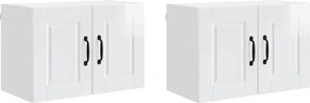 vidaXL Dulap de bucătărie cu raft 2 pcs Alb lucios 60 x 31 x 40 cm