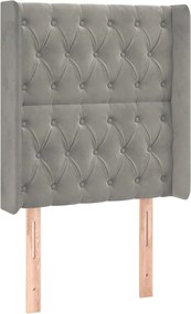vidaXL Tăblie de pat cu aripioare gri deschis 83x16x118/128 cm catifea