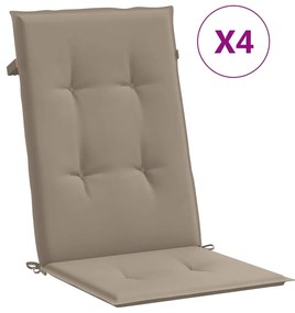 Perne scaun de gradina, 4 buc., gri taupe, 120x50x3 cm 4, Gri taupe, 120 x 50 x 3 cm