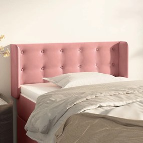 3119237 vidaXL Tăblie de pat cu aripioare roz 83x16x78/88 cm catifea