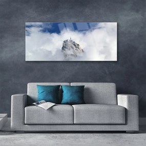 Tablouri acrilice Nori de munte Peisaj Alb Gri Albastru