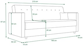 Canapea trei locuri Momentum (Alb + Gri). 1056709