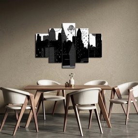 Tablou - Oraș cu inscripții și modele (150x105 cm)