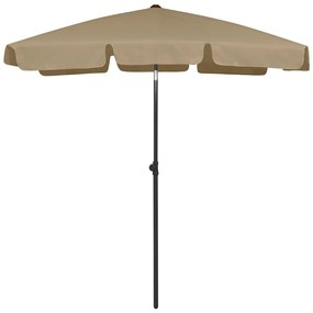 vidaXL Umbrelă de soare de plajă, taupe, 180x120 cm