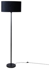 Lampă de podea neagră cu abajur oval din catifea 50cm - Simplo