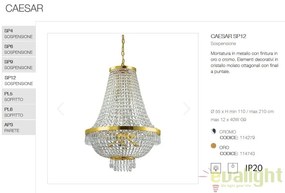 Candelabru cristal design elegant casa scarii CAESAR SP12 Cromo 114279
