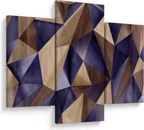 Tablou - 3D triunghiuri de lemn (90x60 cm)