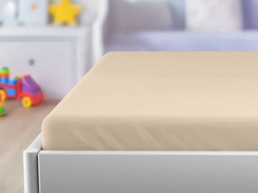 Cearsaf Jersey pentru patut copil bej deschis 70 x 140 cm