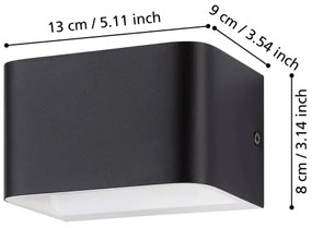 Aplică LED Eglo 901016 SANIA LED/6W/230V 3000K negru
