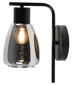 Lampă de perete MOLDO 1xE27/40W/230V negru/negru fumuriu