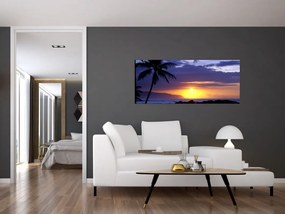 Tablou cu apus de soare deasupra mării (120x50 cm)