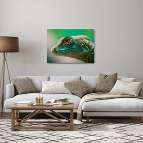 Tablou pe sticlă detailat cu o șopârlă (70x50 cm)