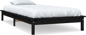 vidaXL Cadru de pat, negru, 90x190 cm, single, lemn masiv de pin