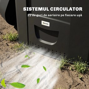 Outsunny biocompostieră bidon siloz composter | Aosom Romania