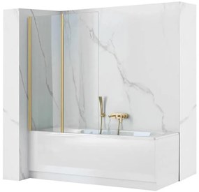 REA-K9777 - Paravan pliabil pentru cadă AGAT 140x100 cm, auriu periat/transparent