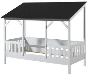 Set de Pat copii Vipack conține un Pat copii Vipack 03 acoperiș negru și un roll-slat 16s