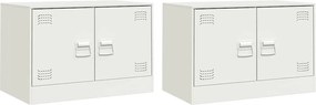 vidaXL Dulapuri TV 2 buc., alb, 67x39x44 cm Otel