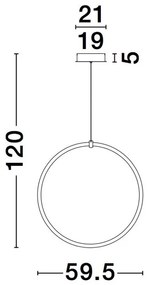 Lustra LED dimabila design circular GIRDINO 59,5cm