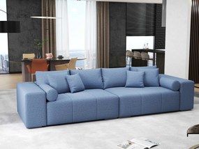 Canapea extensibilă dumonde cu ladă de depozitare si sezut confortabil din spuma high-density, Marbela Enjoy Blue XXL 295x100 cm