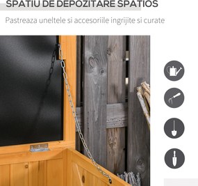 Outsunny Banca Gradina 127×56×60 cm – Lemn Alb cu Spatiu Depozitare | Aosom Romania