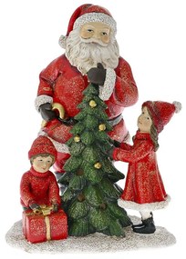 Figurina din rasina Santa with Kids cu lumini