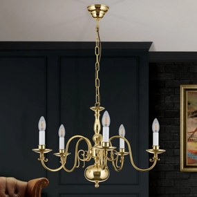 Candelabru 5 brate design clasic FLAMISCH, alama lucioasa