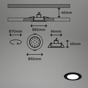 SET 3x plafonieră LED RGBW dimabilă pentru baie LED/4,8W/230V IP65 Briloner