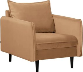 Fotoliu maro cu tapițerie din catifea Juli – Ropez