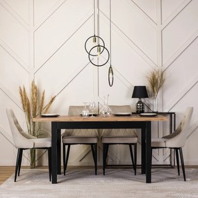JAKS Masă extensibilă Skubi 120-160 cm stejar Craft
