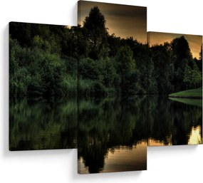 Tablou cu lac în pădure (90x60 cm)