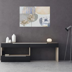 Tablou - Pictură flori și texturi (90x60 cm)