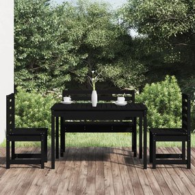 3154693 vidaXL Set de masă pentru grădină, 4 piese, negru, lemn masiv de pin
