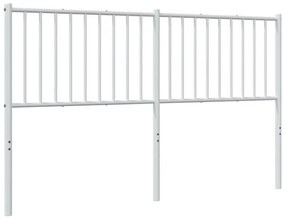 350966 vidaXL Tăblie de pat metalică, alb, 160 cm