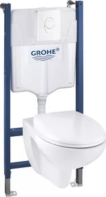 Set rezervor WC Grohe Solido 2 in 1 si clapeta alba Skate Air plus vas WC cu capac softclose