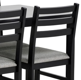 Set de masă de sufragerie și 4 scaune EMILY negru