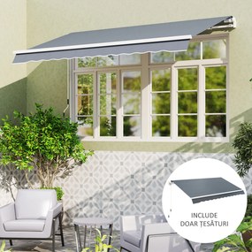 Outsunny Material de Înlocuire pentru Copertină Retractabilă, 282x250 cm, Gri | Aosom Romania