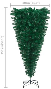 Brad de Craciun artificial inversat, LED-uri  globuri, 150 cm 1, Trandafir, 150 cm
