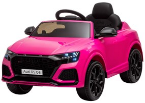 HOMCOM Mașină electrică pentru copii sub licență Audi RS Q8, vehicul electric cu telecomandă, MP3, USB, Bluetooth, roz | Aosom Romania