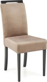 Scaun CLARION 2, bej/negru, stofa catifelata/lemn, 42x58x97 cm