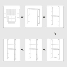 Raft depozitare peste masina de spalat si toaleta, alb, TALLO