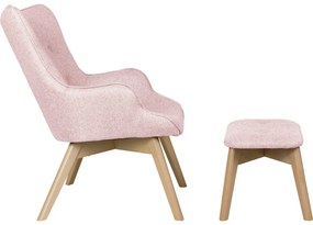 Fotoliu cu taburet roz deschis Niko – Ropez