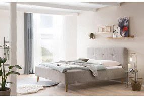 Pat matrimonial gri/maro tapițat fără somieră 180x200 cm Smart – Meise Möbel